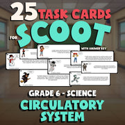 Circulatory System SCOOT TASK CARDS Science Game - No Prep Grade 6 Review