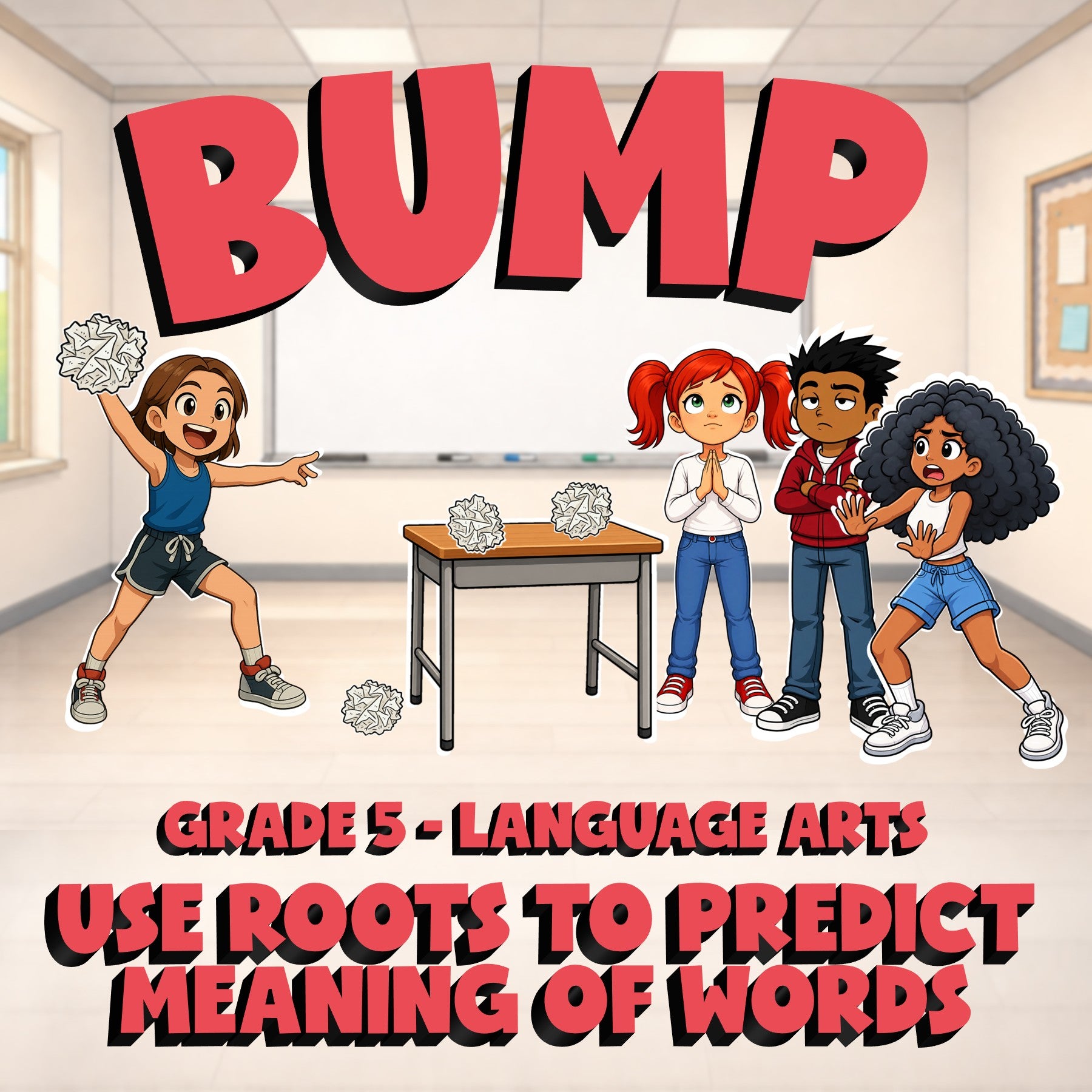 Use Roots to Predict Meaning of Words BUMP ELA Game - No Prep Grade 5 Review