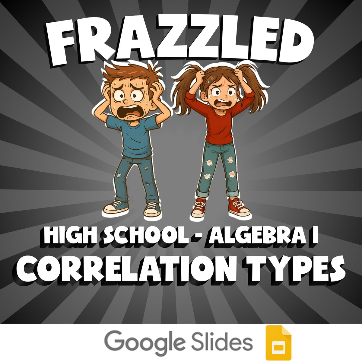 Correlation Types FRAZZLED Math Game - No Prep Algebra 1 Review Activity