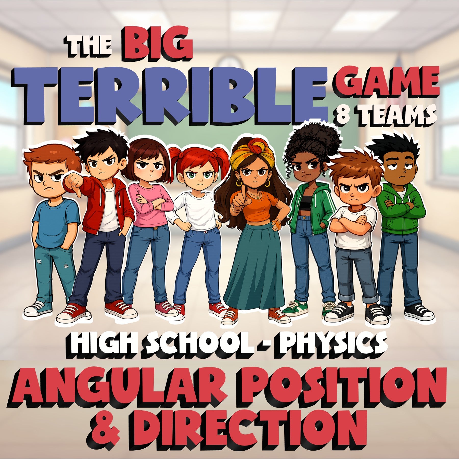 Angular Position & Direction BIG TERRIBLE GAME - No Prep Physics Science Review
