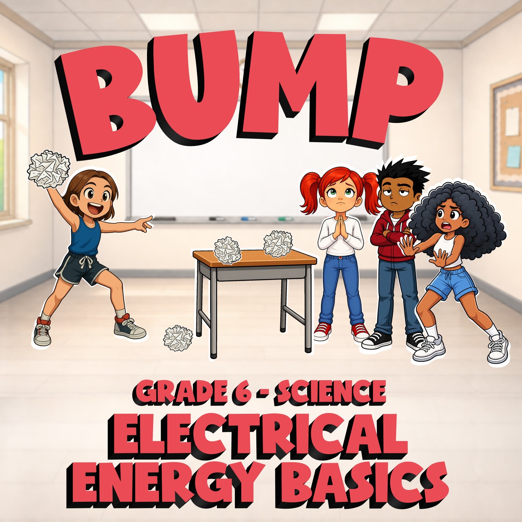 Electrical Energy Basics BUMP Science Game - No Prep Grade 6 Review Activity