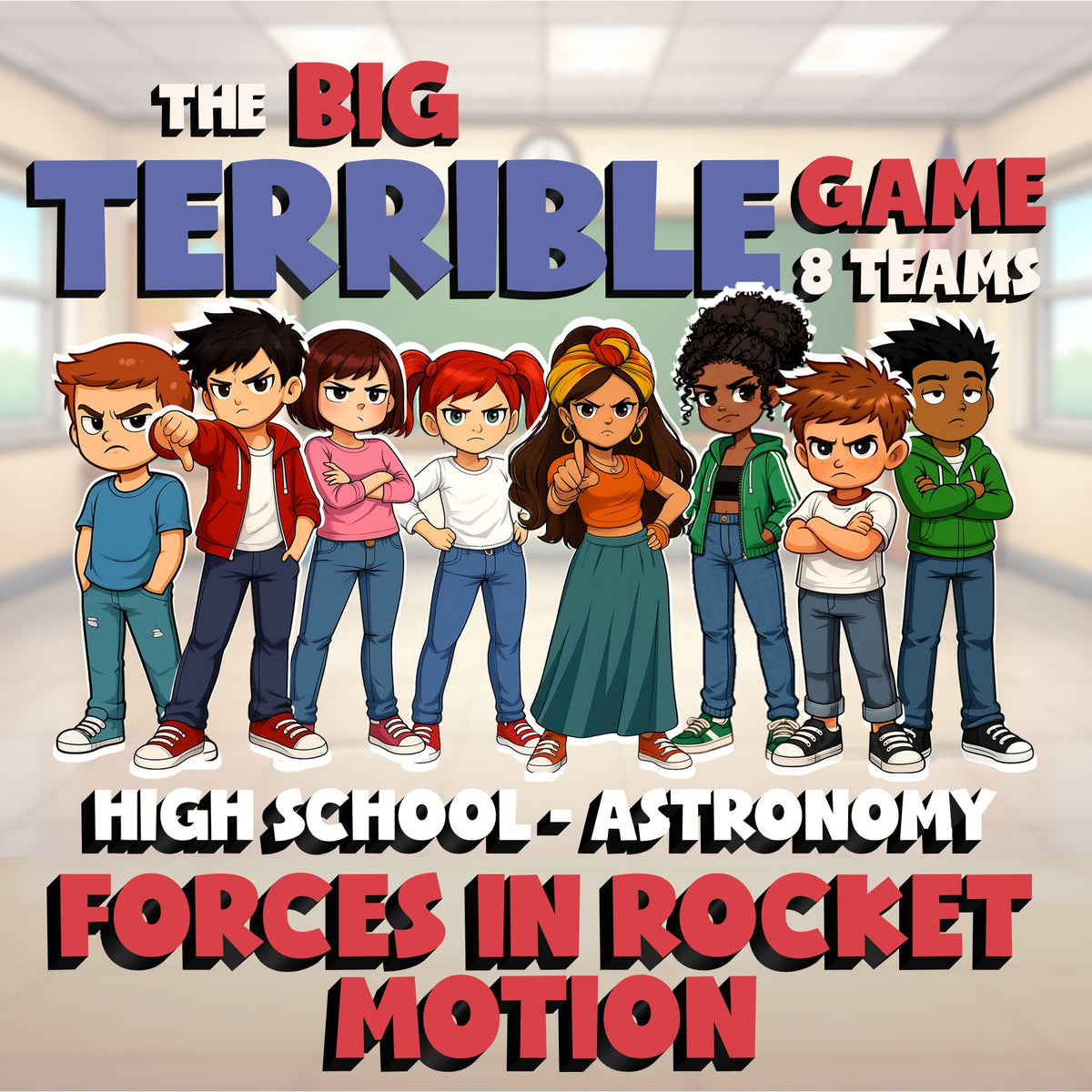 Forces in Rocket Motion BIG TERRIBLE GAME - No Prep Astronomy Science Review