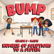 Number of Solutions to a System BUMP Math Game - No Prep Grade 8 Review Activity