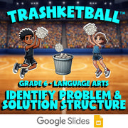 Identify Problem & Solution Structure TRASHKETBALL ELA Game - No Prep Grade 6