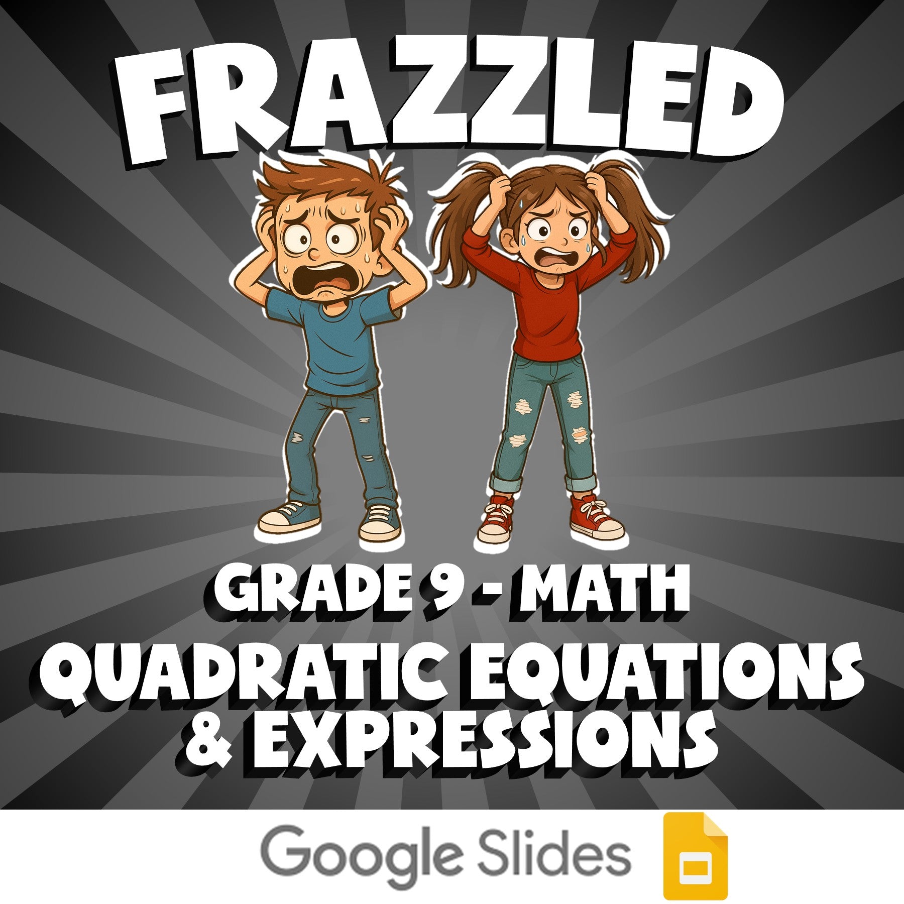 Quadratic Equations & Expressions FRAZZLED Math Game - No Prep Grade 9 Review