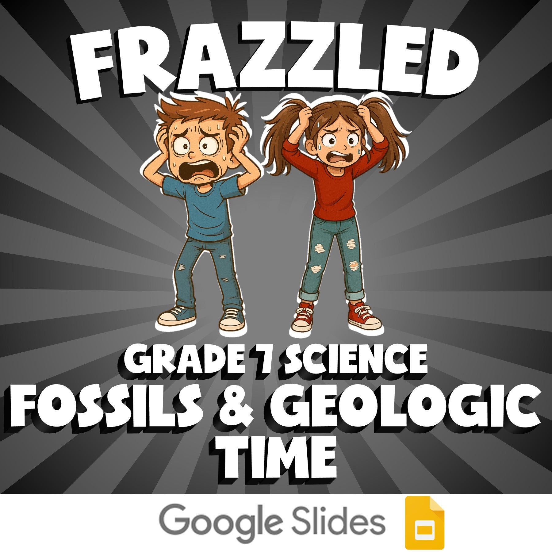 Fossils & Geologic Time FRAZZLED Science Game - No Prep Grade 7 Review Activity