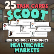 Healthcare Markets SCOOT TASK CARDS Economics Game - No Prep Review Activity