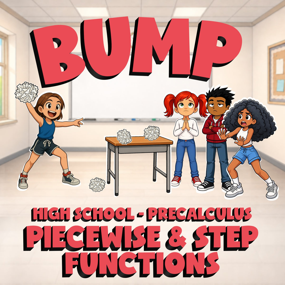 Piecewise & Step Functions BUMP Math Game - No Prep PreCalculus Review Activity