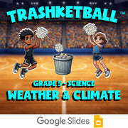 Weather & Climate TRASHKETBALL Science Game - No Prep Grade 5 Review Activity