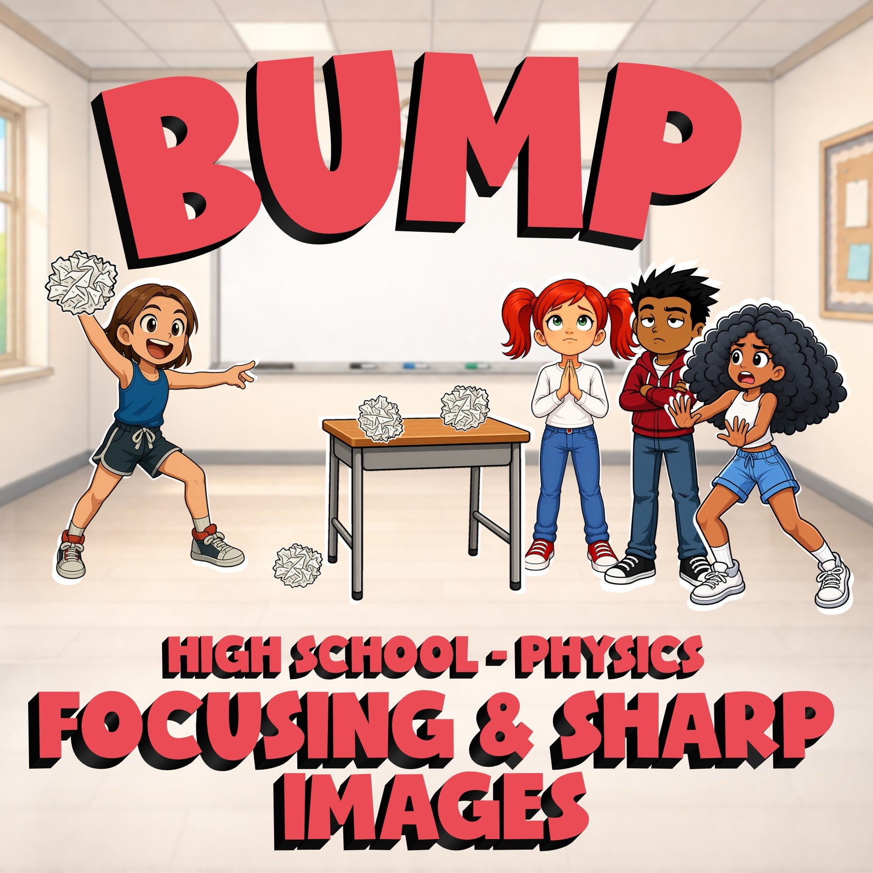 Focusing & Sharp Images BUMP Science Game - No Prep Physics Review Activity