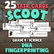 DNA Fingerprinting SCOOT TASK CARDS Science Game - No Prep Grade 9 Review