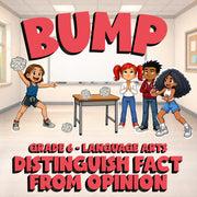 Distinguish Fact from Opinion BUMP ELA Game - No Prep Grade 6 Review Activity