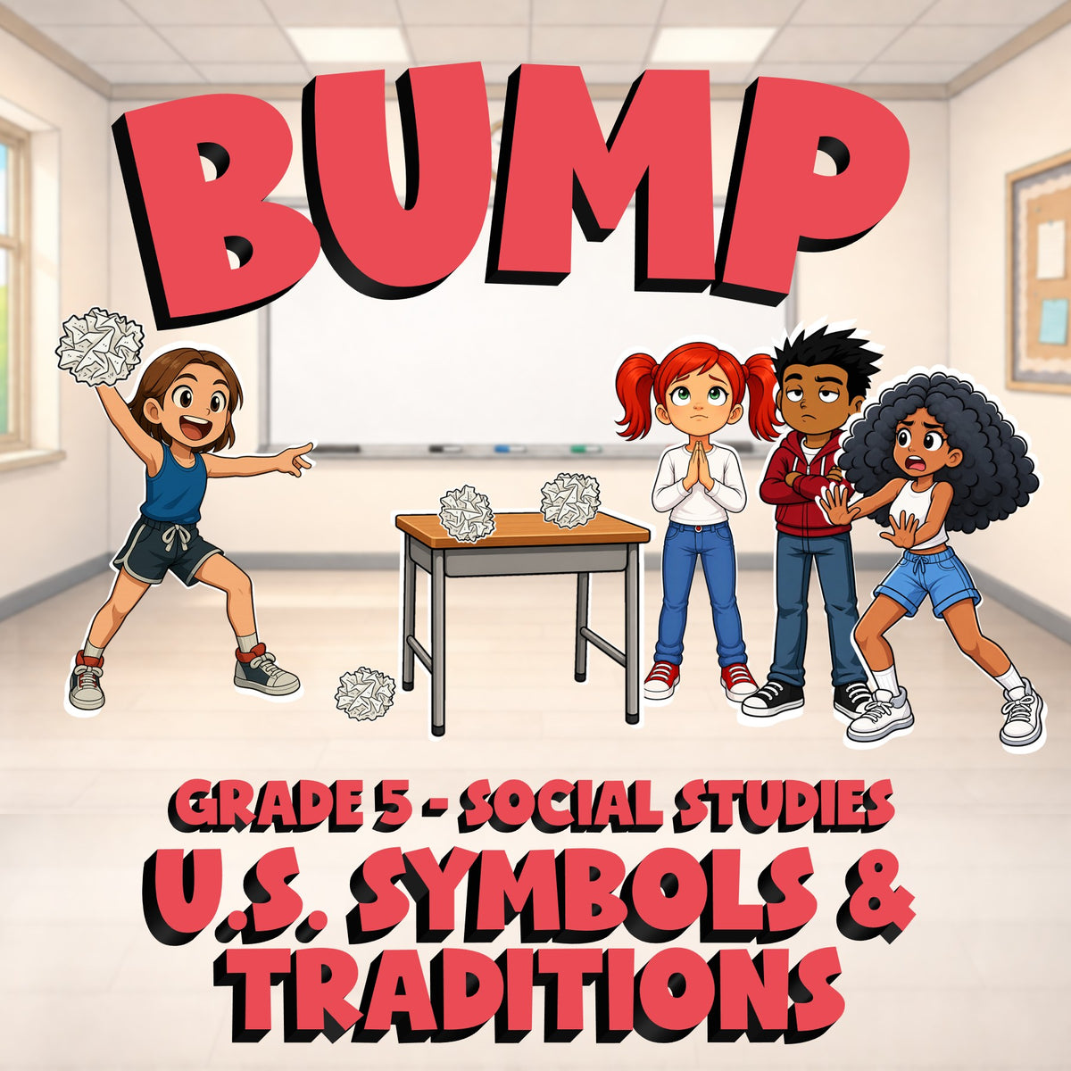 U.S. Symbols & Traditions BUMP Socials Game - No Prep Grade 5 Review Activity