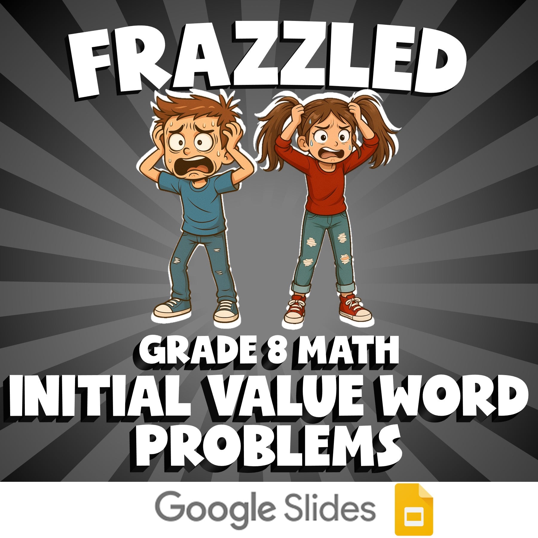Initial Value Word Problems FRAZZLED Math Game - No Prep Grade 8 Review Activity
