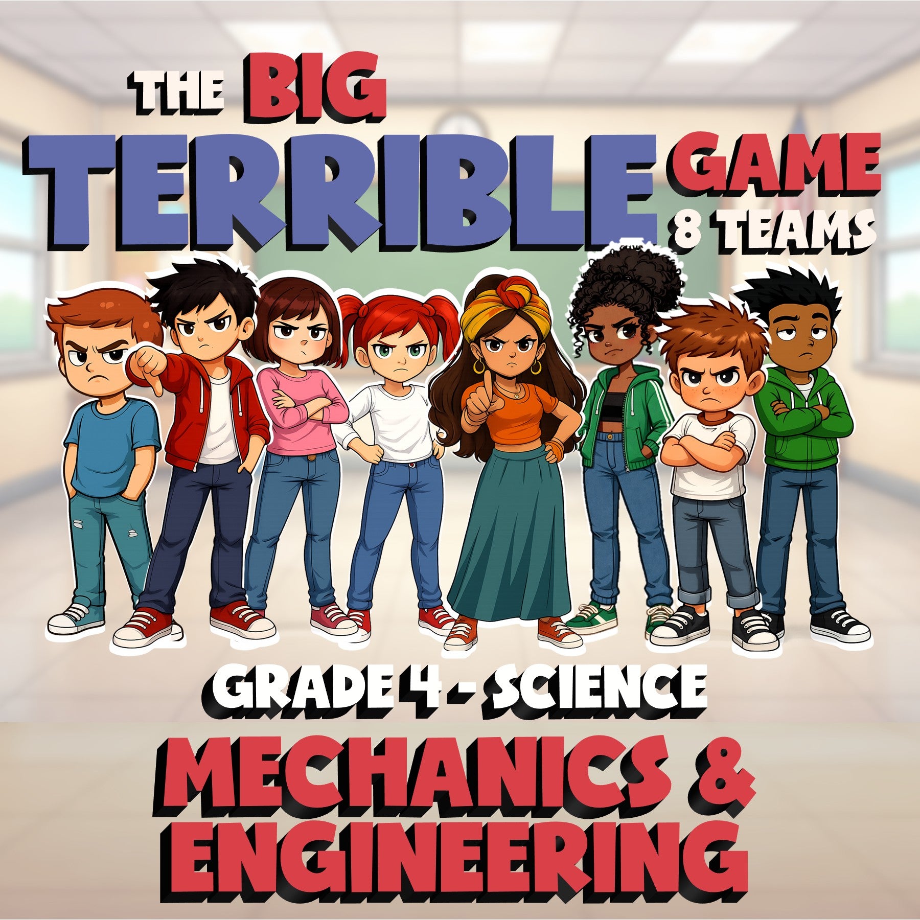 Mechanics & Engineering BIG TERRIBLE GAME - No Prep Grade 4 Science Review