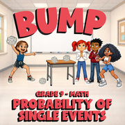Probability of Single Events BUMP Math Game - No Prep Grade 9 Review Activity