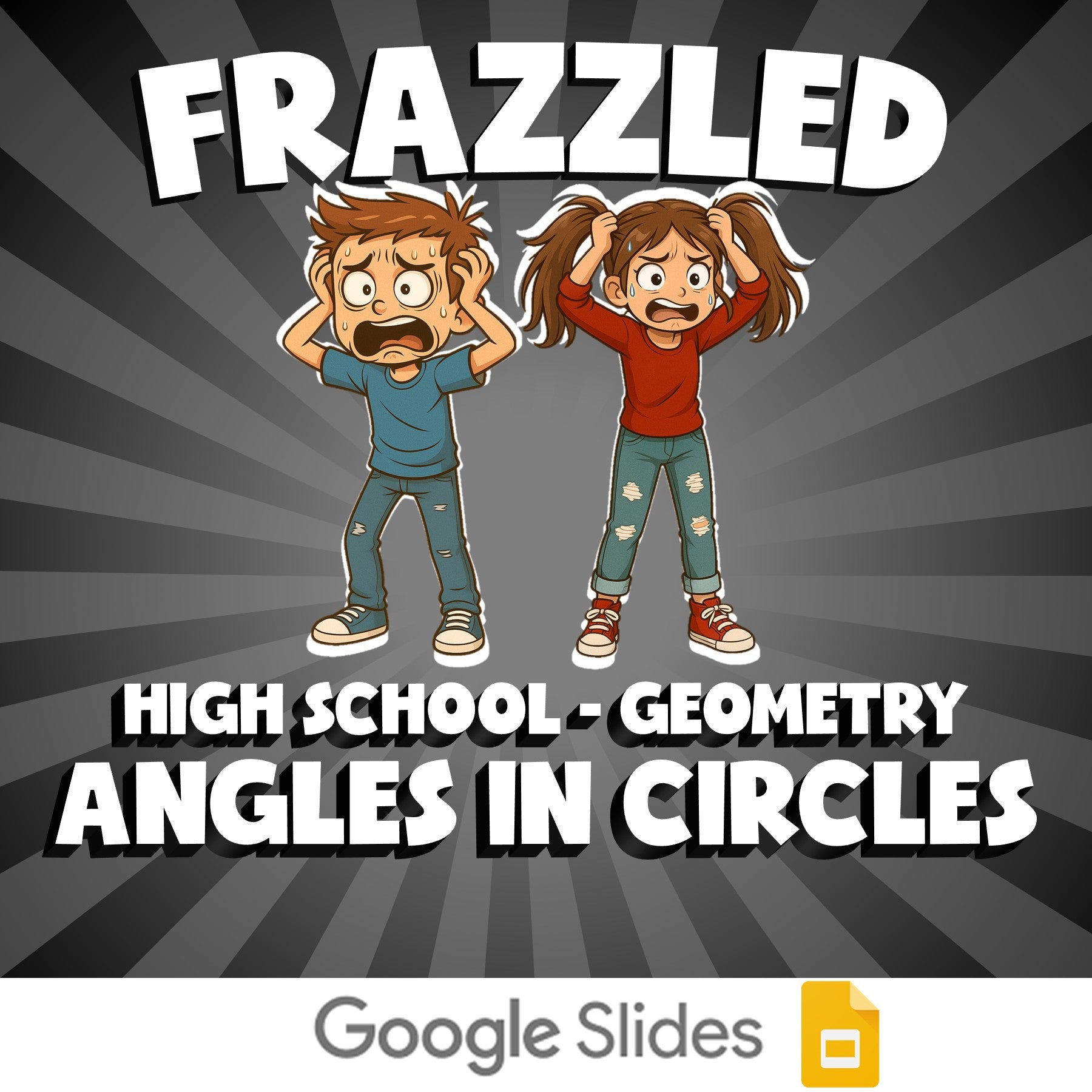 Angles in Circles FRAZZLED Math Game - No Prep Geometry Review Activity