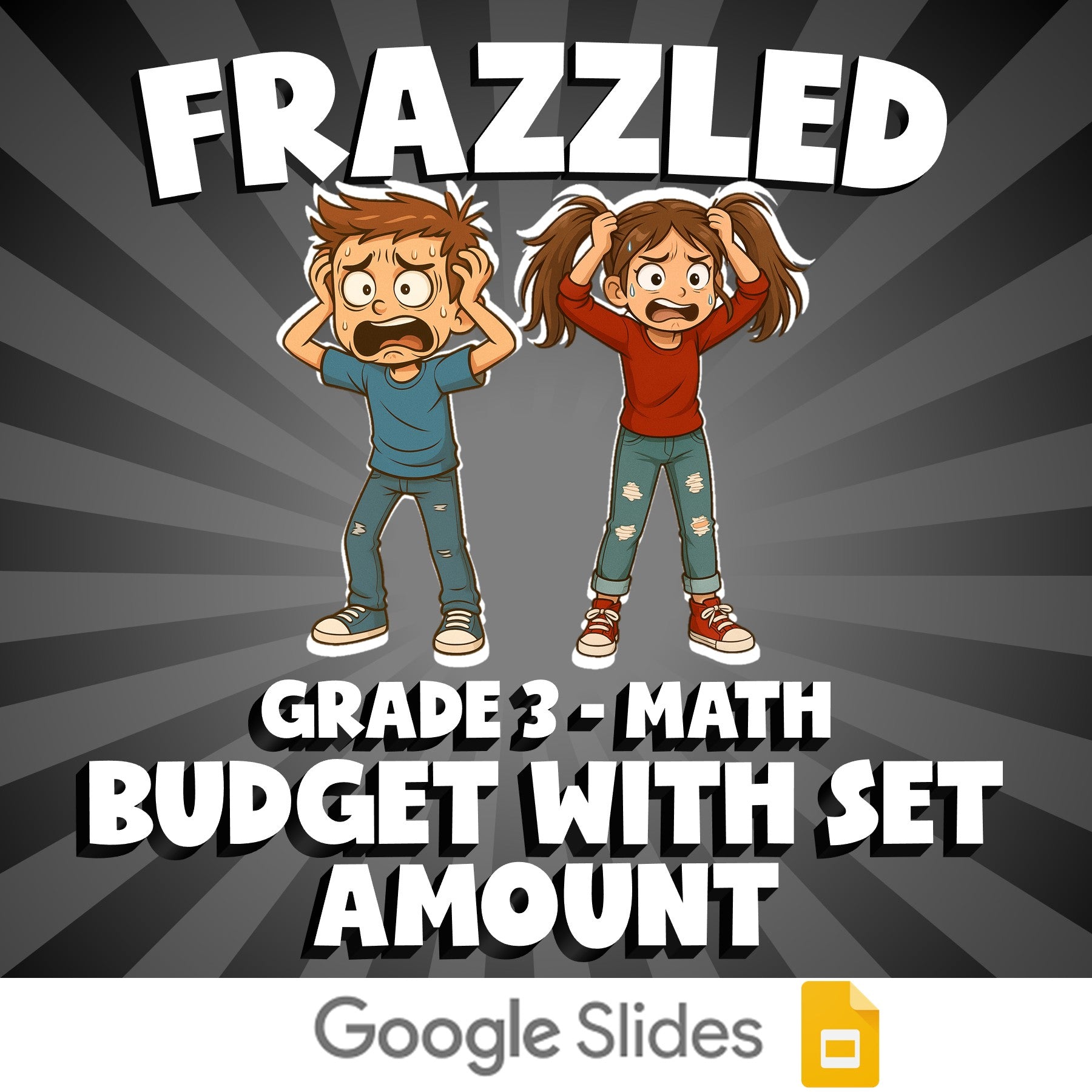 Budget with Set Amount FRAZZLED Math Game - No Prep Grade 3 Review Activity
