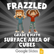 Surface Area of Cubes FRAZZLED Math Game - No Prep Grade 8 Review Activity