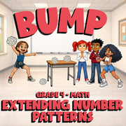 Extending Number Patterns BUMP Math Game - No Prep Grade 4 Review Activity