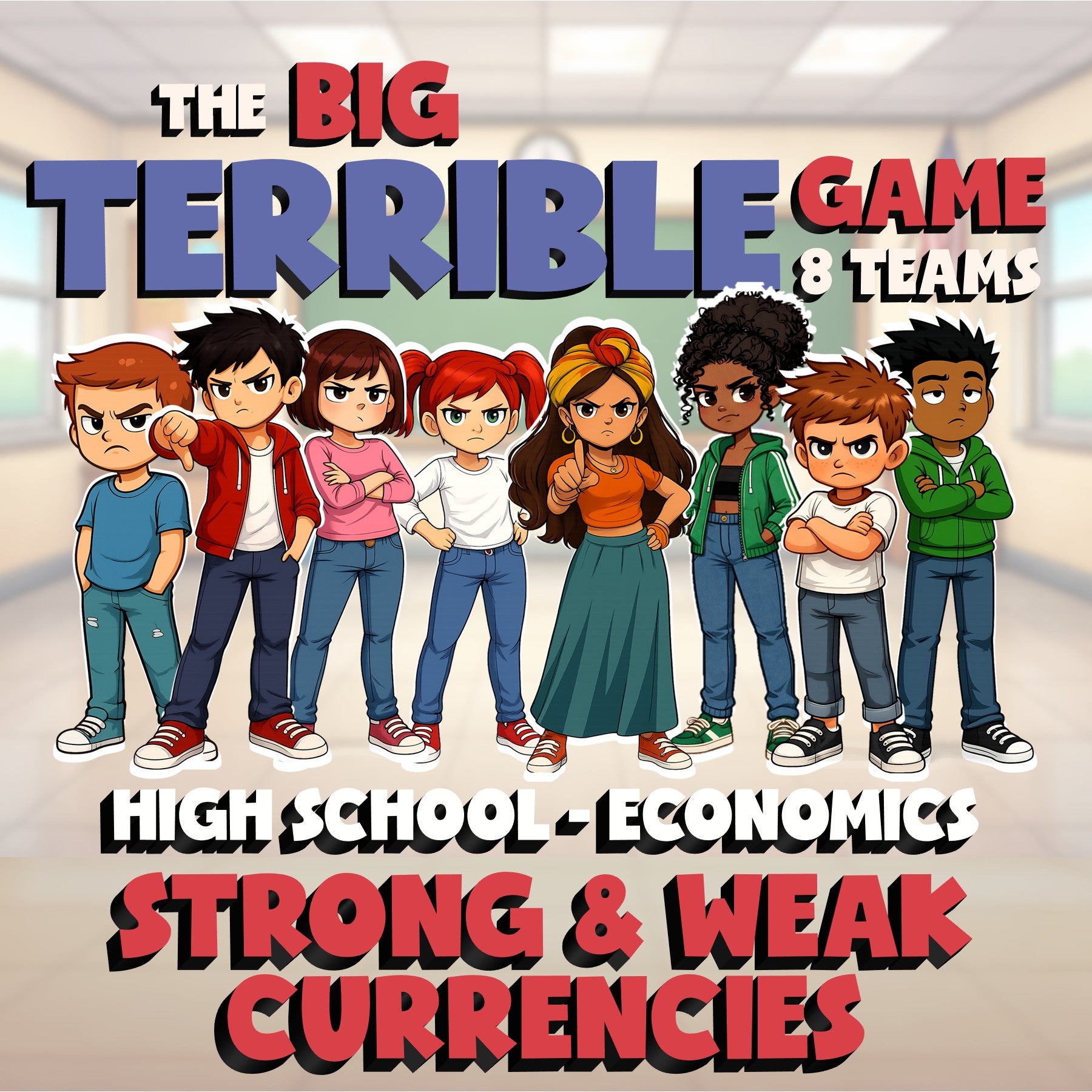Strong & Weak Currencies BIG TERRIBLE GAME - No Prep Economics Review Activity