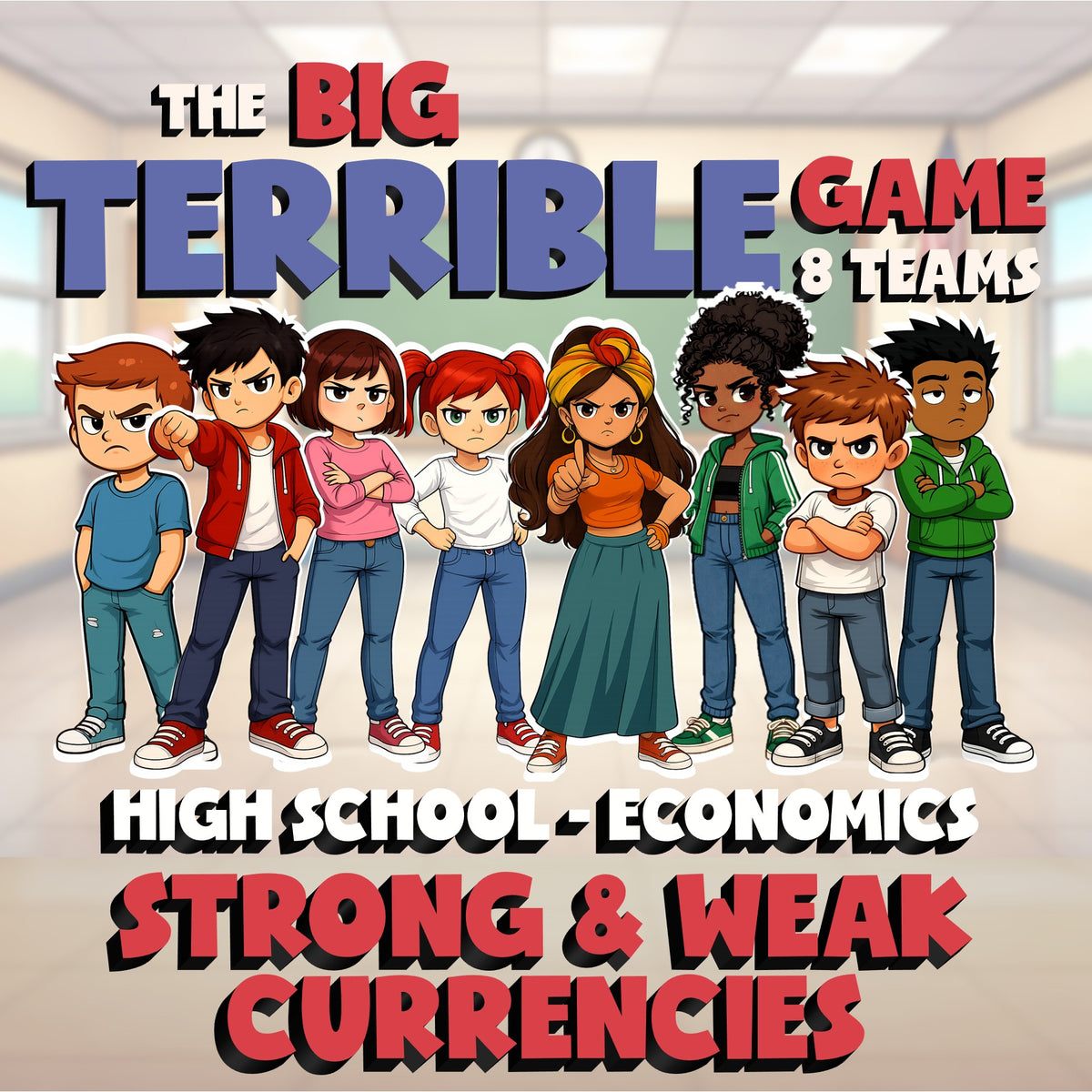 Strong & Weak Currencies BIG TERRIBLE GAME - No Prep Economics Review Activity