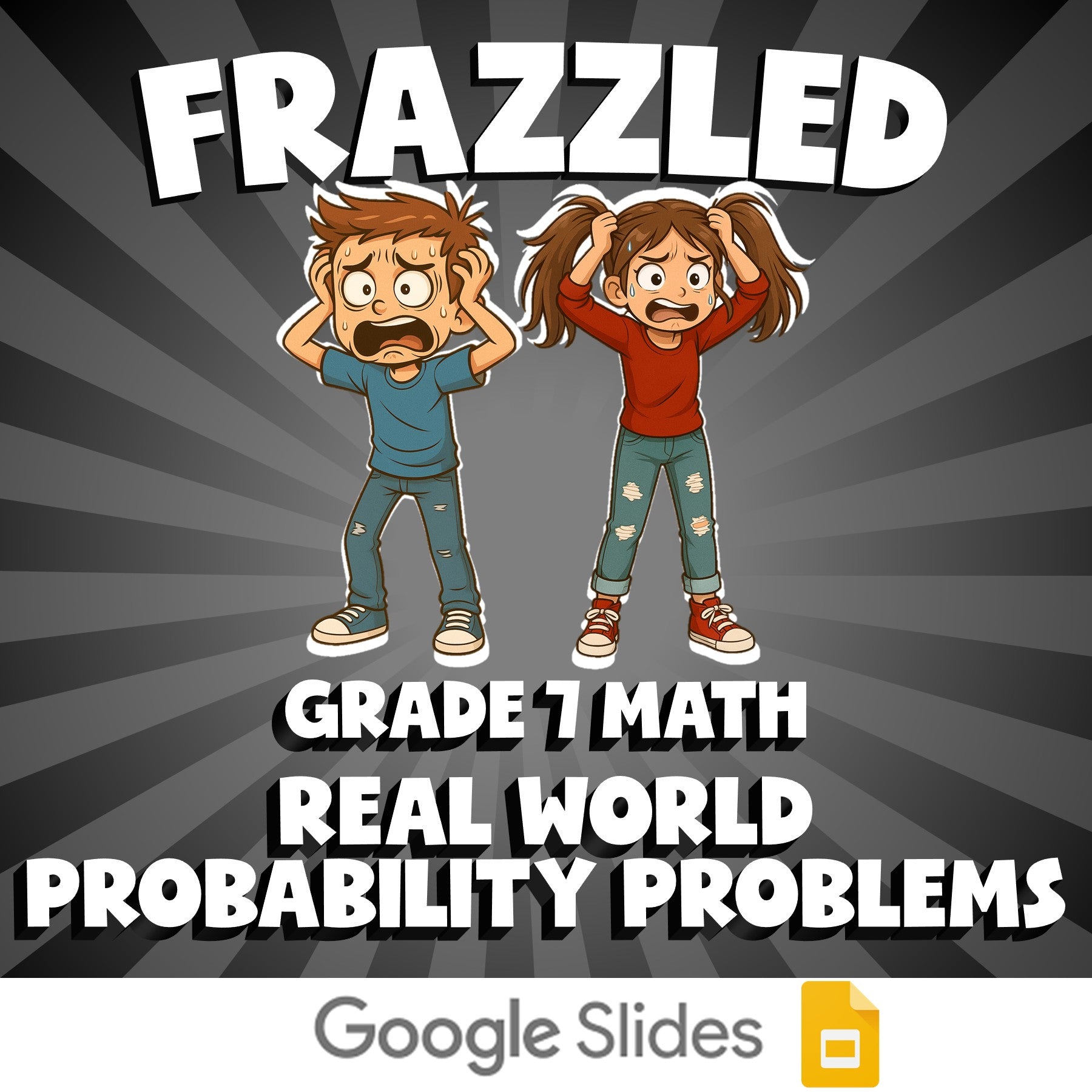 Real World Probability Problems FRAZZLED Math Game - No Prep Grade 7 Review