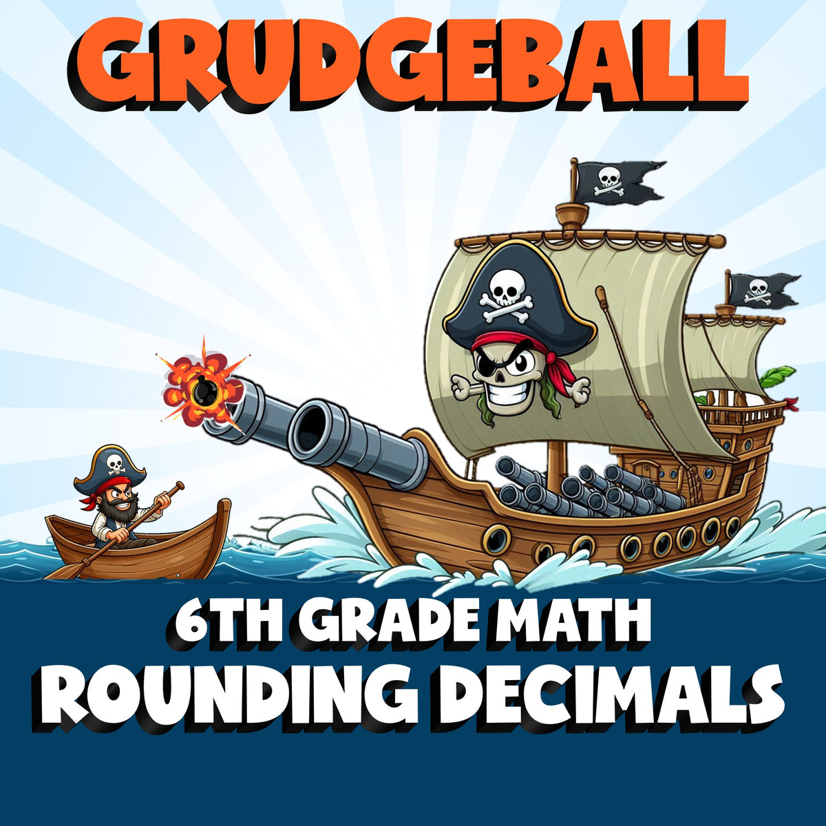 Rounding Decimals GRUDGEBALL Math Game - No Prep Grade 6 Review Activity