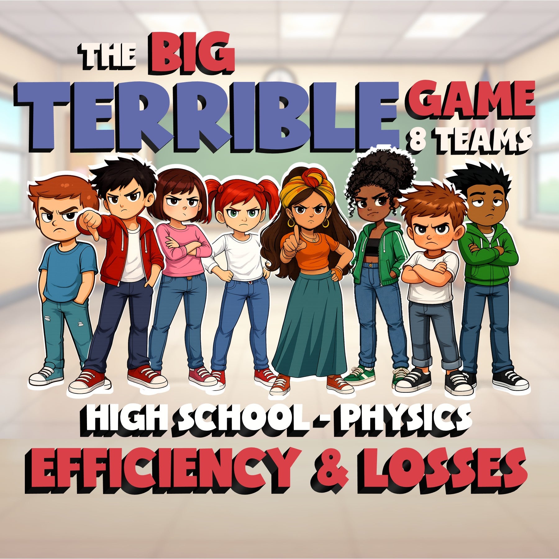 Efficiency & Losses BIG TERRIBLE GAME - No Prep Physics Science Review Activity