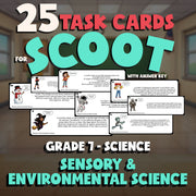 Sensory & Environmental Science SCOOT TASK CARDS Science Game - No Prep Grade 7