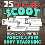 Forces & Free Body Reasoning SCOOT TASK CARDS Science Game - No Prep Physics