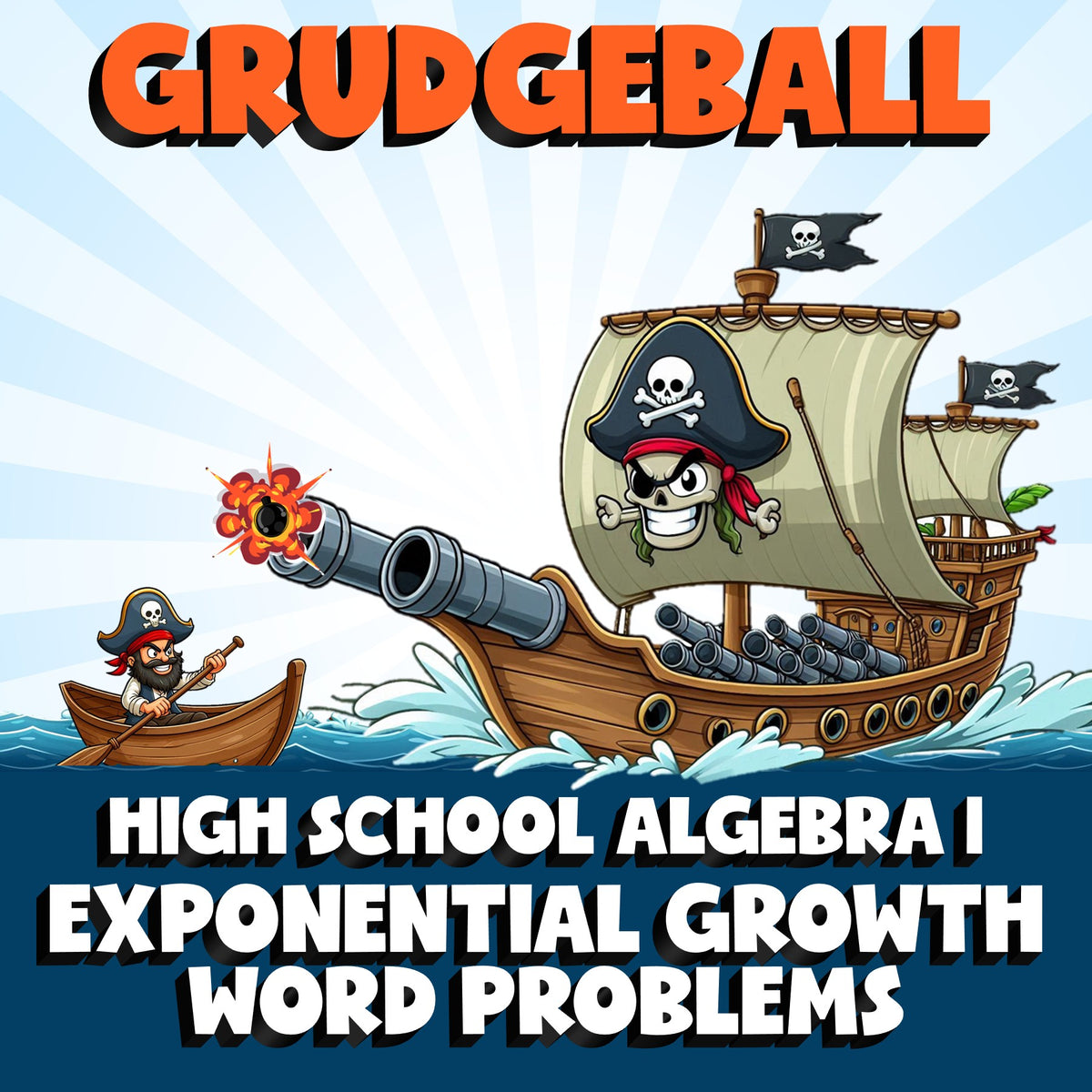 Exponential Growth Word Problems GRUDGEBALL Math Game - No Prep Algebra 1 Review