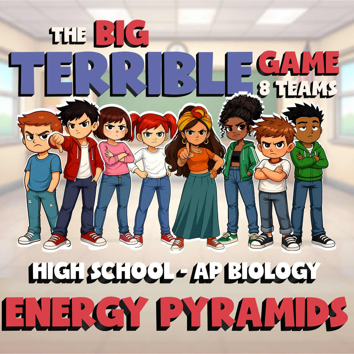 Energy Pyramids BIG TERRIBLE GAME - No Prep AP Biology Science Review Activity