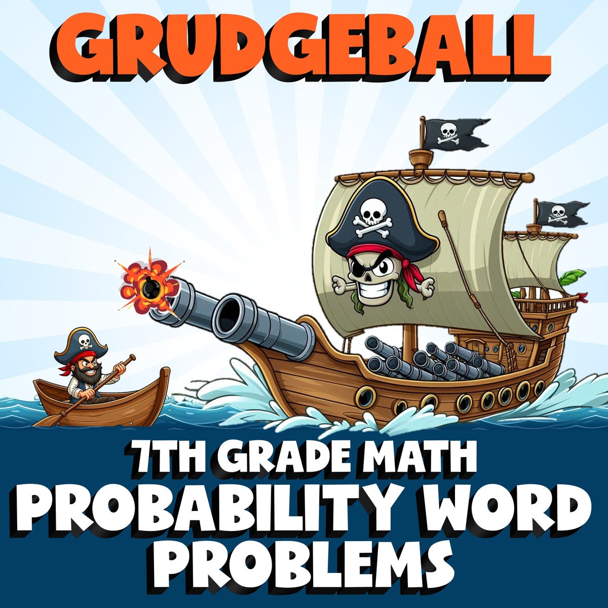 Probability Word Problems GRUDGEBALL Math Game - No Prep Grade 7 Review Activity