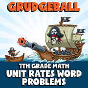 Unit Rates Word Problems GRUDGEBALL Math Game - No Prep Grade 7 Review Activity