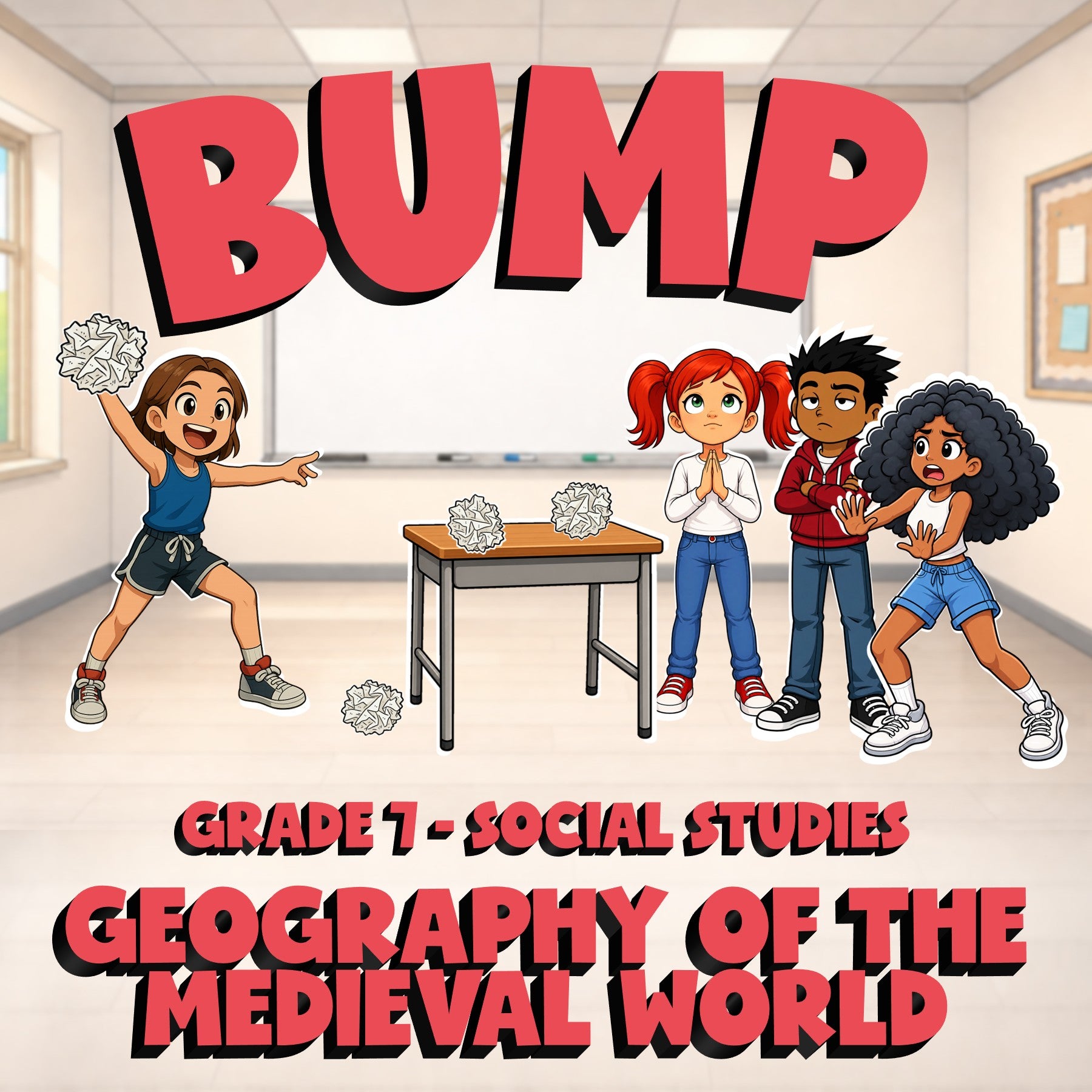 Geography of the Medieval World BUMP Socials Game - No Prep Grade 7 Review
