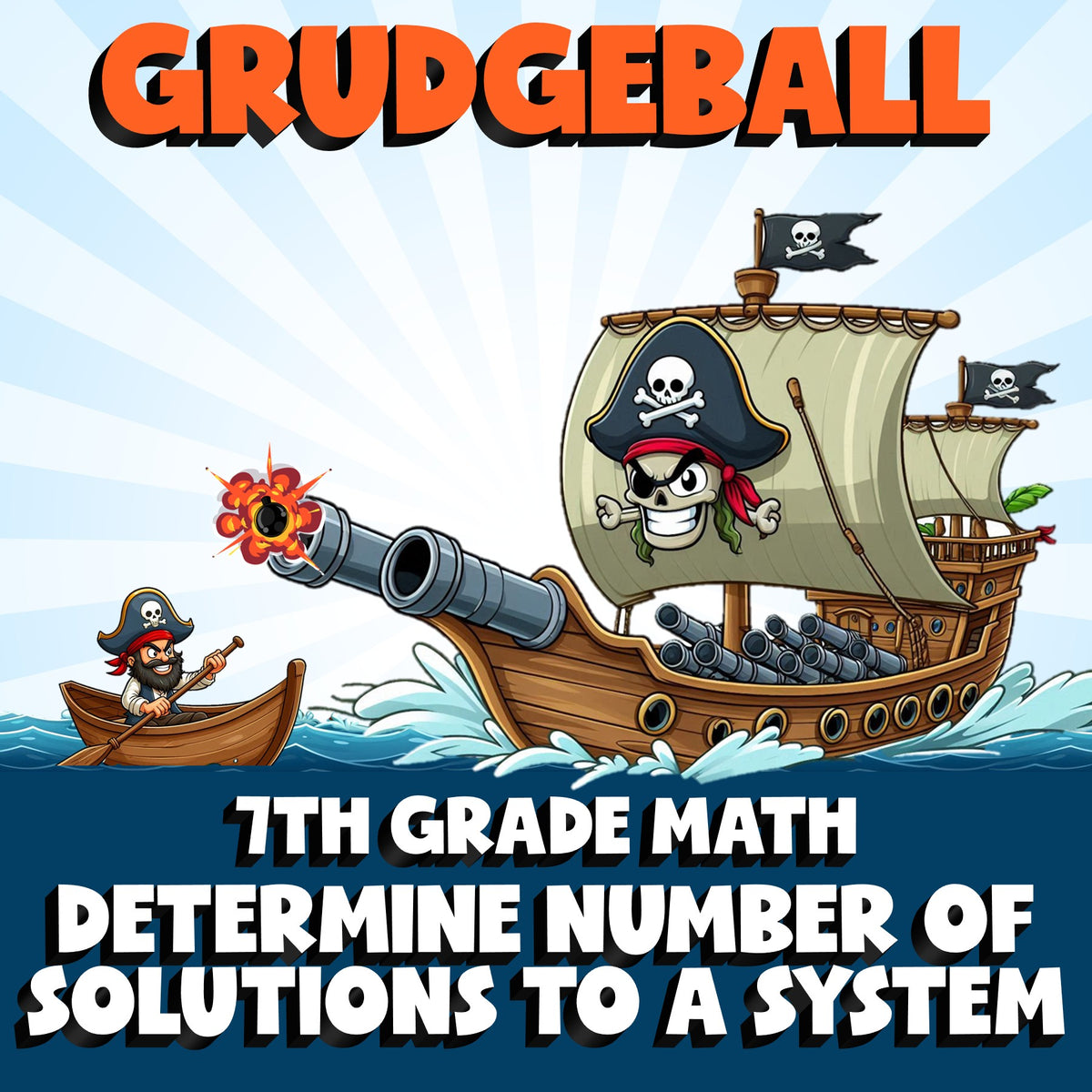 Determine Number of Solutions to a System GRUDGEBALL Math Game - No Prep Grade 7