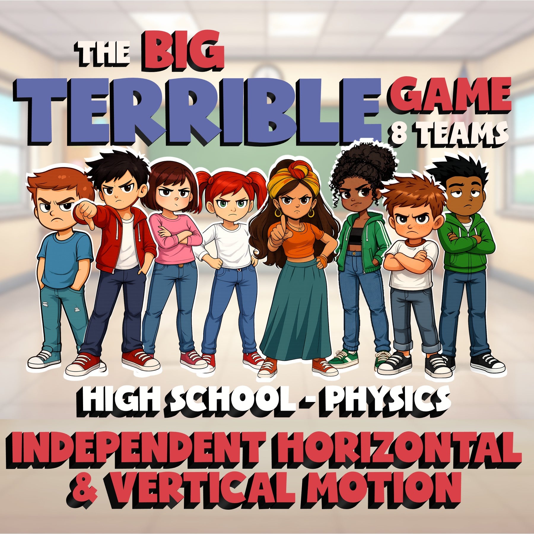 Independent Horizontal & Vertical Motion BIG TERRIBLE GAME - Physics Science