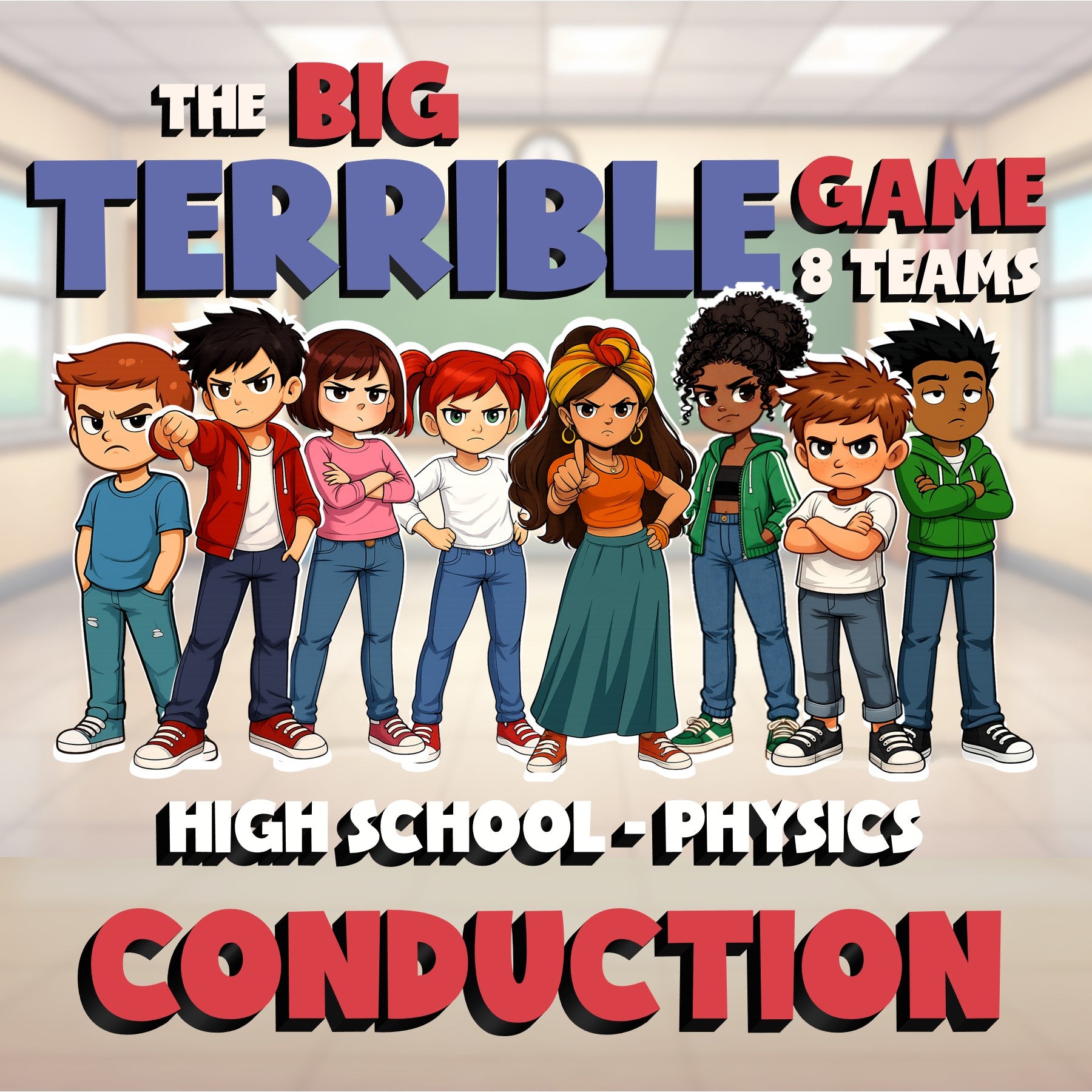 Conduction BIG TERRIBLE GAME - No Prep Physics Science Review Activity