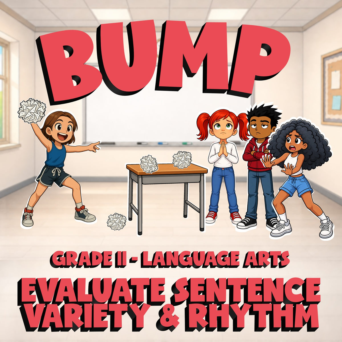 Evaluate Sentence Variety & Rhythm BUMP ELA Game - No Prep Grade 11 Review