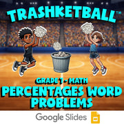 Percentages Word Problems TRASHKETBALL Math Game - No Prep Grade 7 Review