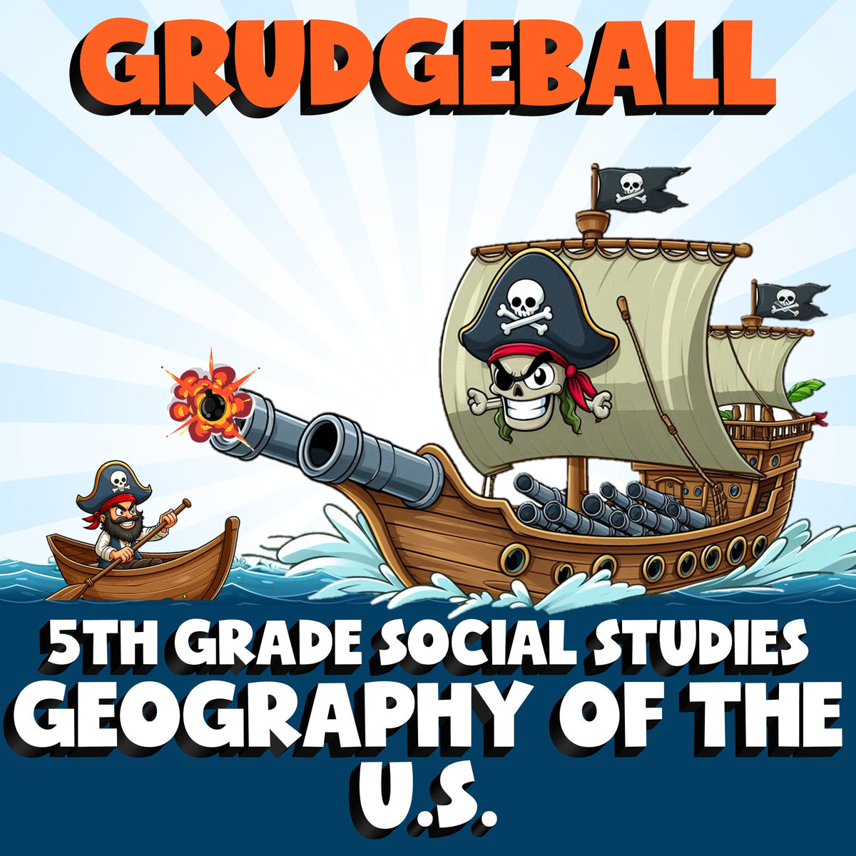 Geography of the U.S. GRUDGEBALL Socials Game - No Prep Grade 5 Review Activity