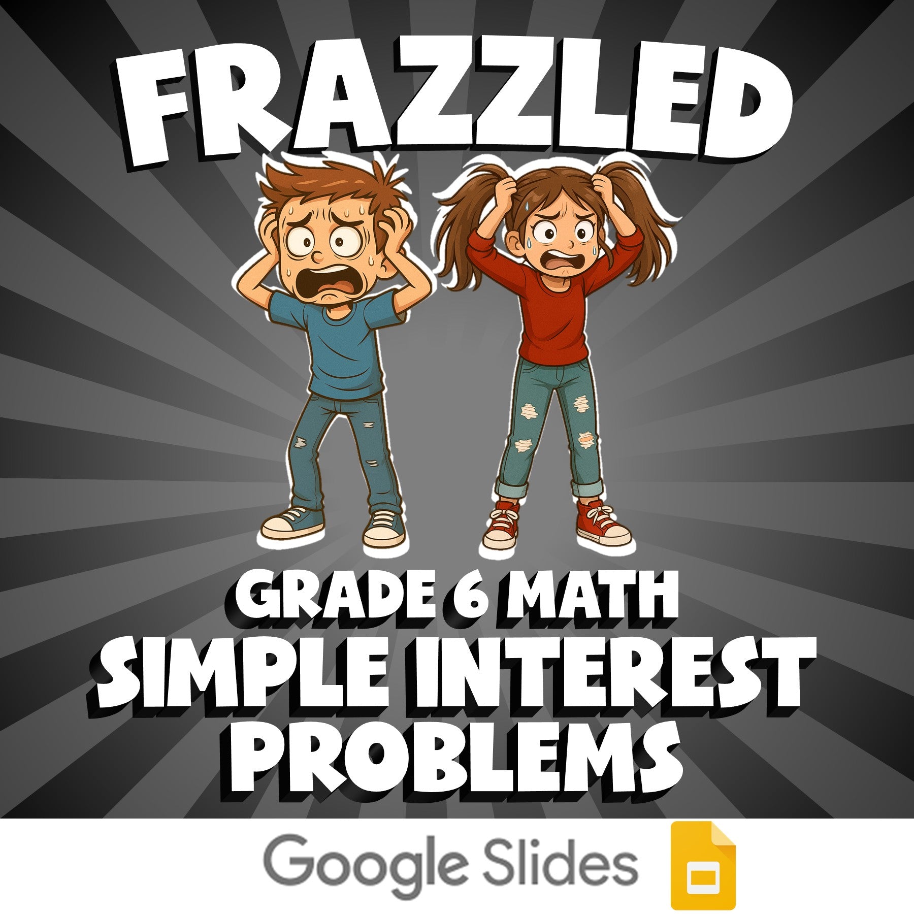 Simple Interest Problems FRAZZLED Math Game - No Prep Grade 6 Review Activity