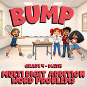 Multi Digit Addition Word Problems BUMP Math Game - No Prep Grade 4 Review
