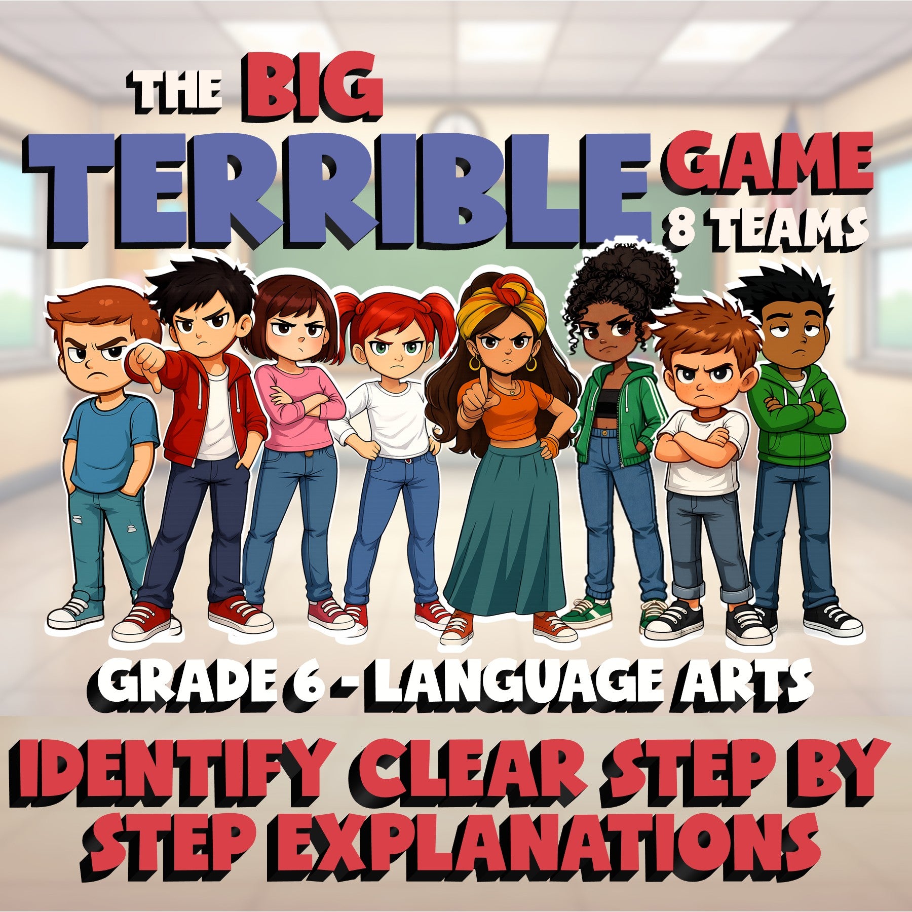 Identify Clear Step by Step Explanations BIG TERRIBLE GAME - Grade 6 ELA Review