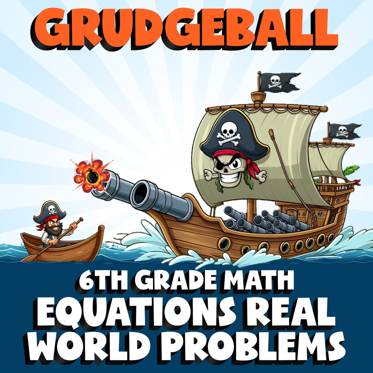 Equations Real World Problems GRUDGEBALL Math Game - No Prep Grade 6 Review