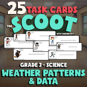 Weather Patterns & Data SCOOT TASK CARDS Science Game - No Prep Grade 3 Review