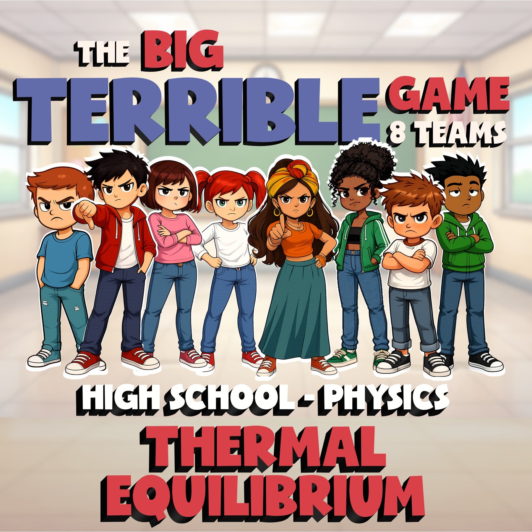 Thermal Equilibrium BIG TERRIBLE GAME - No Prep Physics Science Review Activity