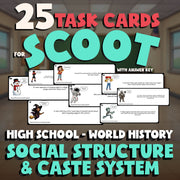 Social Structure & Caste System SCOOT TASK CARDS Game - No Prep World History