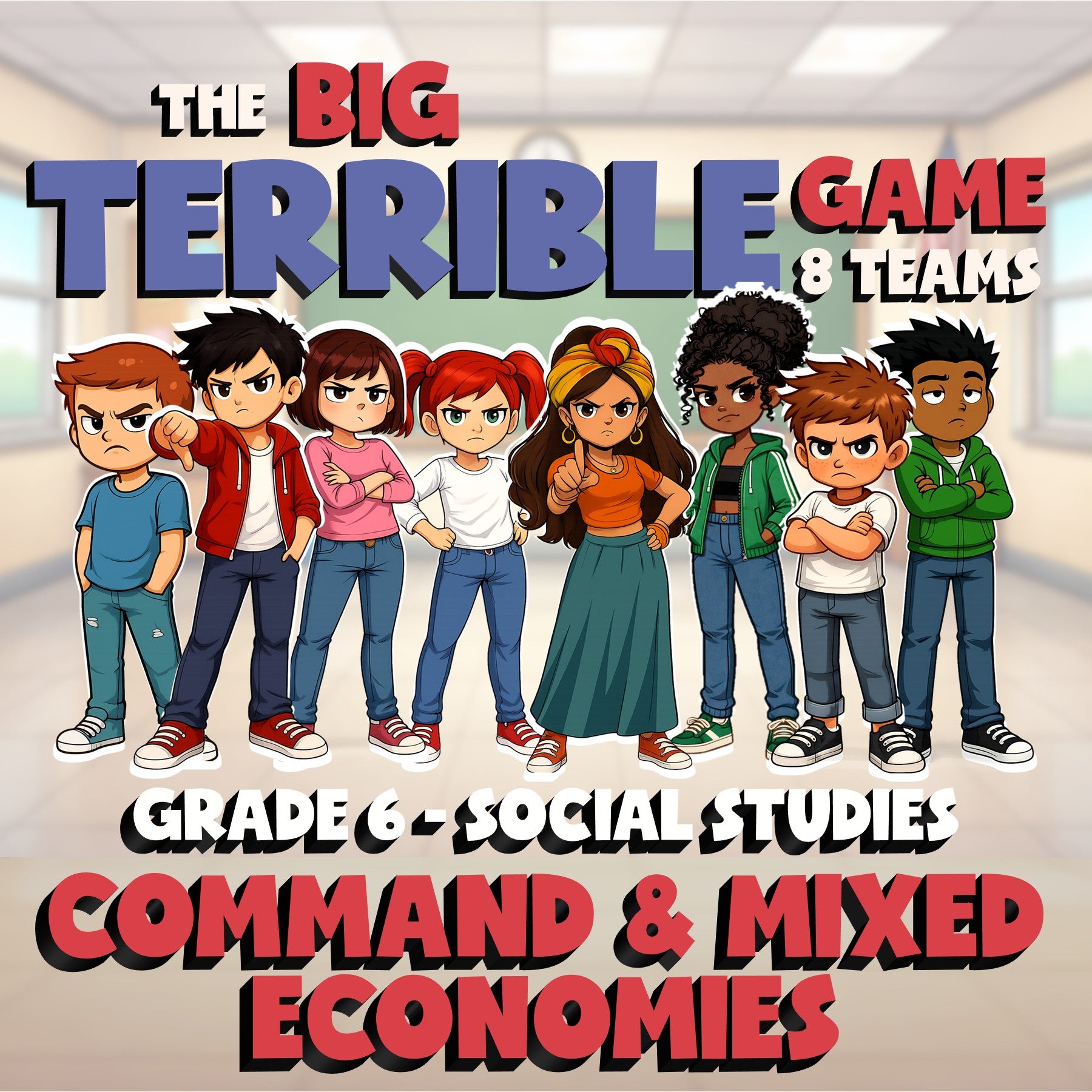 Command & Mixed Economies BIG TERRIBLE GAME - No Prep Grade 6 Socials Review